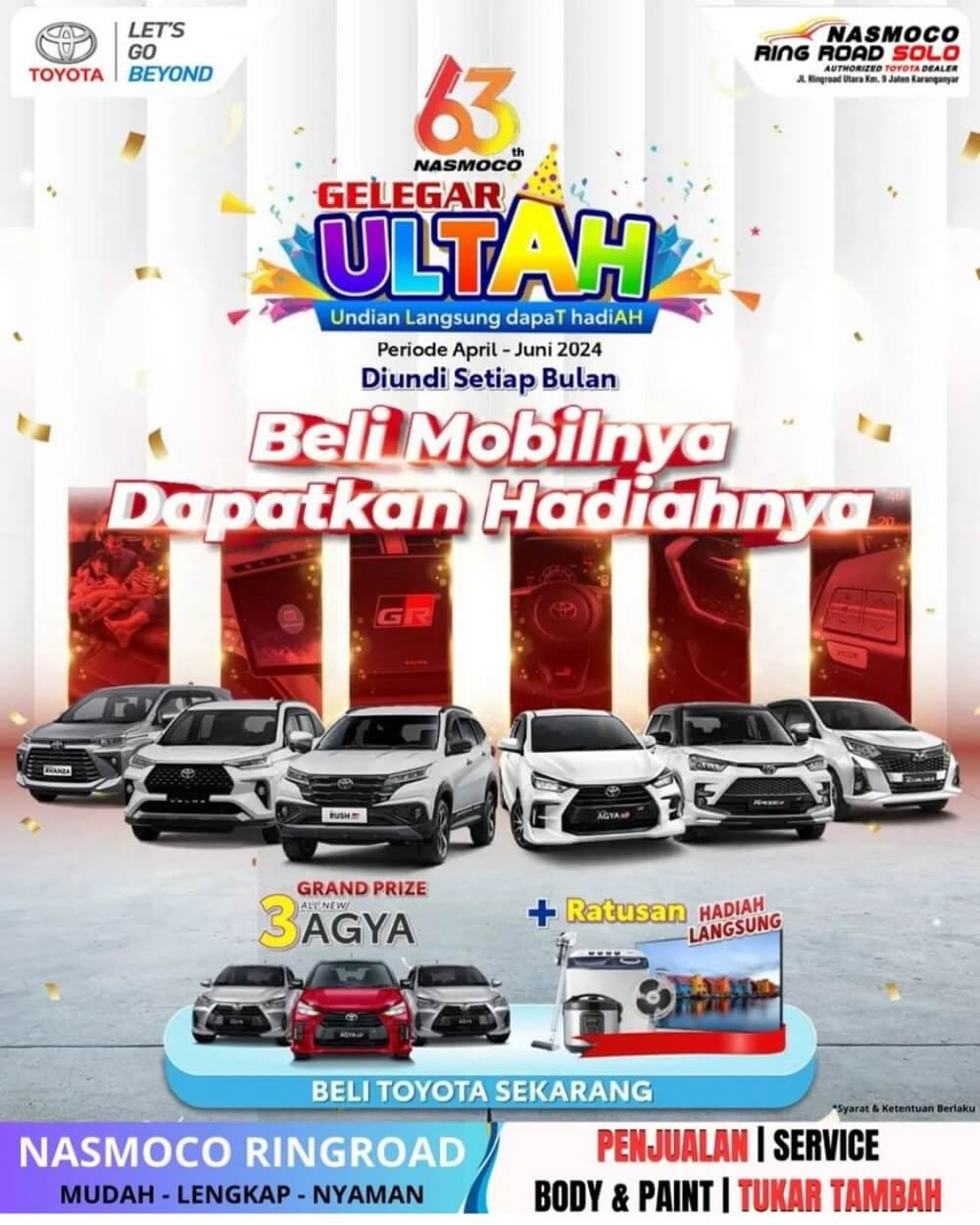 Promo 63Thn Gelegar Ultah Dealer Toyota Solo